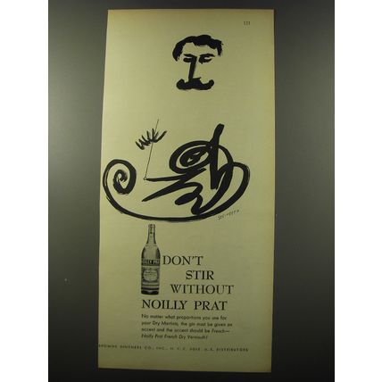 1955 Noilly Prat Vermouth Advertisement - Saul Steinberg