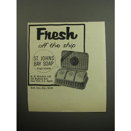 1957 St. Johns Bay Soap Advertisement - Fresh off the ship