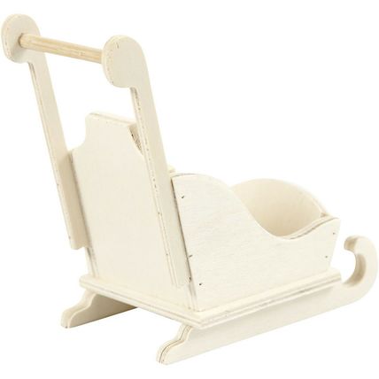 Wooden Sledge Unfinished 8cm x 5cm X9 cm Perfect to Decorate Craft Plywood CR103