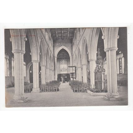 Church Interior Thaxted Postcard Essex Publisher H Porter