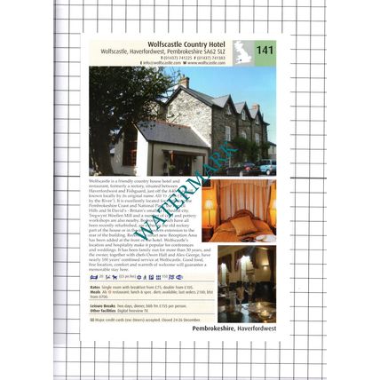 Wolfscastle Hotel Haverfordwest / Lamphey Court Hotel Advert - 2011 Cutting