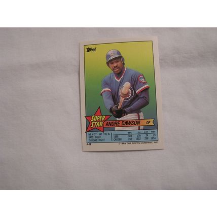 Andre Dawson 1989 Topps Stickerback NO.48 stickers Von Hayes Buck Black