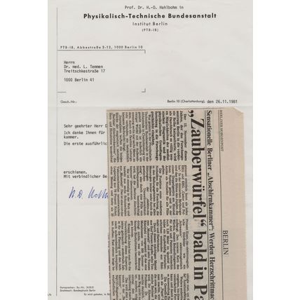 Dr Hans Dieter Hahlbohm German Magnetism Professor Hand Signed Letter