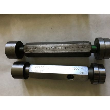 lot 2 THE PIPE MACHINERY INSPECTION GAGE GO NO GO PLUG GAGE 1.300 ,1.329,EP