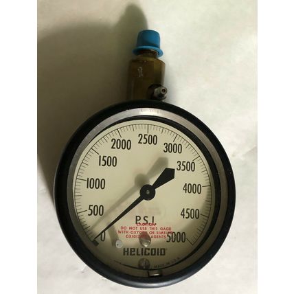 NEW HELICOID 2312 GAGE 5000PSI,3 1/2" Pressure Gauge 0-5000 PSI Bottom 1/4",AN