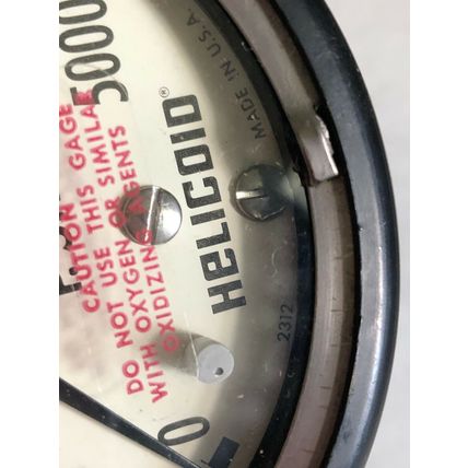 NEW HELICOID 2312 GAGE 5000PSI,3 1/2" Pressure Gauge 0-5000 PSI Bottom 1/4",AN