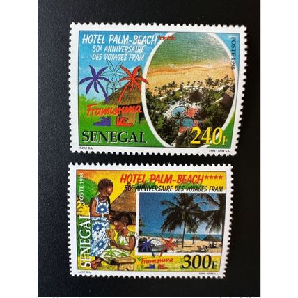 Sénégal 1998 Mi. 1584 - 1585 Hotel Palm-Beach 50 Ans des voyages FRAM Framissima
