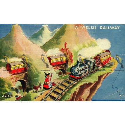 Welsh Railway, Wales, Comic Valentines Art Postcard