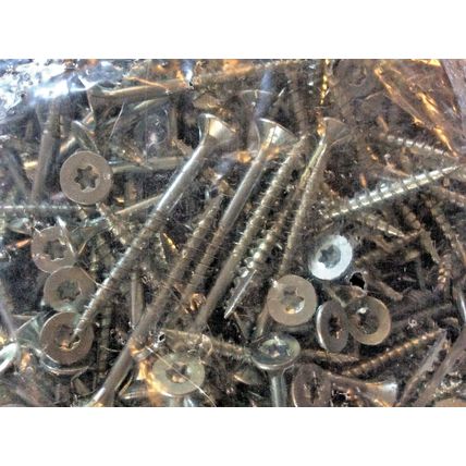 200 x 4 x 45mm Wood Screws - Chipboard Star Head Silver - Countersunk