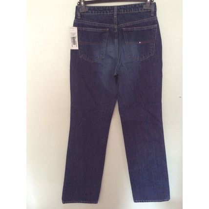 WOMENS TOMMY HILFIGER BLUE STRAIGHT LEG COTTON DENIM JEANS UK 8 W29 L32 RRP £80