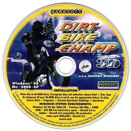 Dirt Bike Champ 3D (PC-CD, 2003) for Windows - NEW CD in SLEEVE