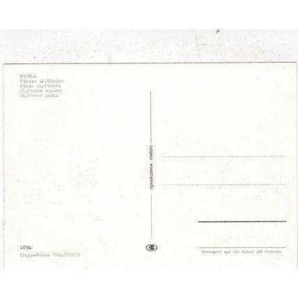 Roma Piazza S Pietro Italy Postcard unused corner crease