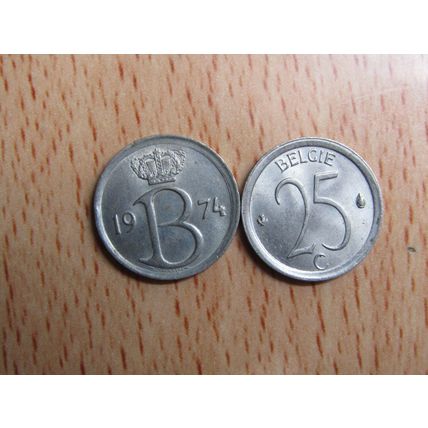 Belgium 1974 25 Centime Belgie (Dutch - Flemish Text) Coin