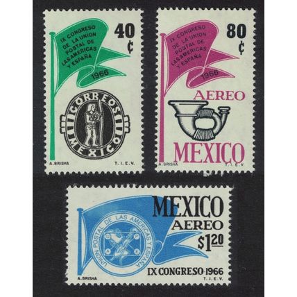 Mexico Postal Union of Americas Congress UPAE 1966 MNH SG#1113-1115