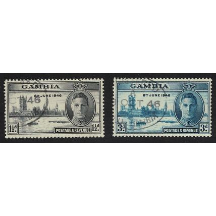 Gambia World War II Victory 2v 1946 Canc SG#162-163