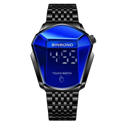 BINBOND Locomotive Concept Touch Screen Steel Belt Watch Men Live Black Technolo