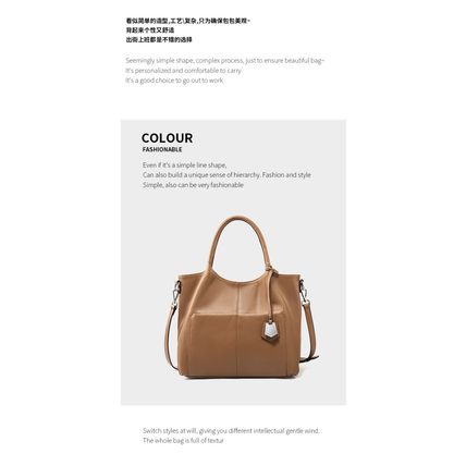 Women Soft Genuine Leather Totes Shoulder Bag Purses and Handbags Brown