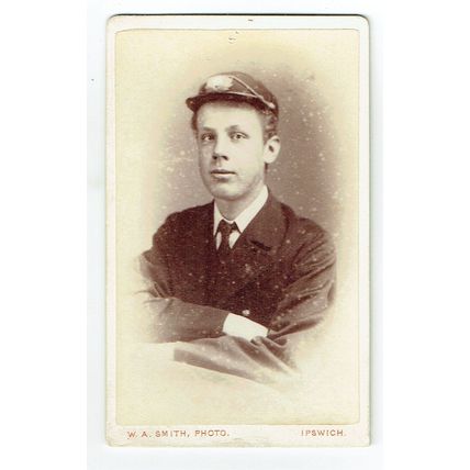 Victorian cdv photo young man uniform Ipswich photographer