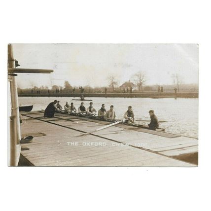 University Boat Race, Oxford Team 1906, Rowing, Sport, RP Postcard.