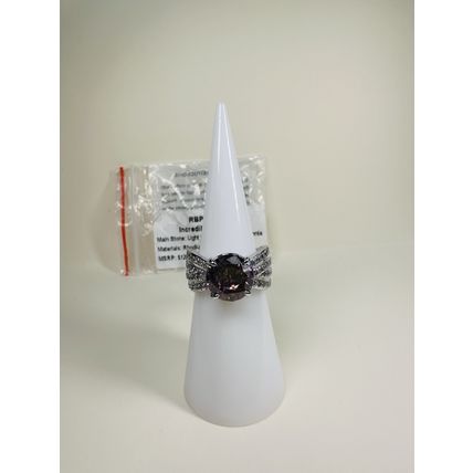 NIB Bomb Party Sz6 BP Ring RBP7802 Incredible Sparkle Lt Rhodolite CZ Rhodium Pl