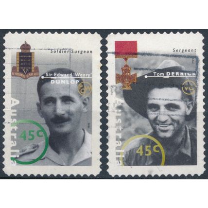 Second World War Heroes: 2 Values - Australia 1995 - FH - SG 1525 & 1527