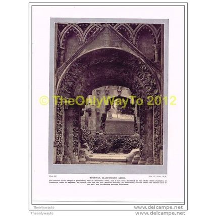DOORWAY, GLASTONBURY ABBEY, SOMERSET, ENGLAND, BOOK ILLUSTRATION, c1920L