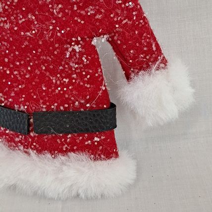 NEW Lot 3 SANTA SUITS 6" Christmas ORNAMENTS Holiday Time Mrs Claus Jacket
