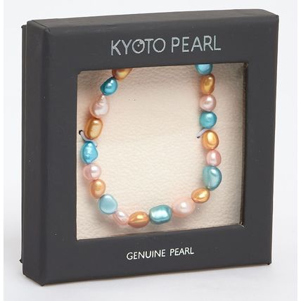 KYOTO PEARL Bright Multicoloured Genuine Pearl Bracelet BNIB (RARE COLLECTABLE)