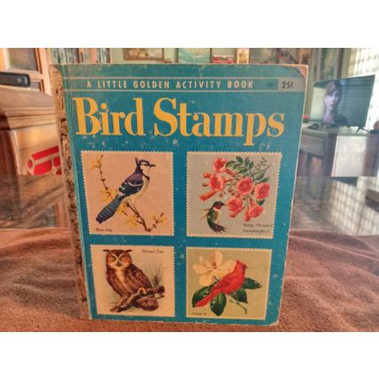 Little Golden Book Bird Stamps By Kathleen Daly B Edition VG/FN Shape 1949