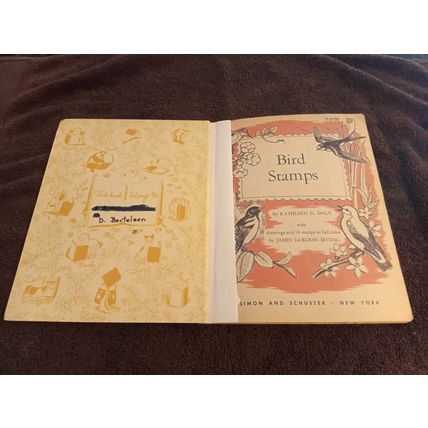 Little Golden Book Bird Stamps By Kathleen Daly B Edition VG/FN Shape 1949