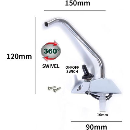 12V Pressure Diaphragm Pump with 360° Spin Faucet/Tap and Pressure Switch for Bo