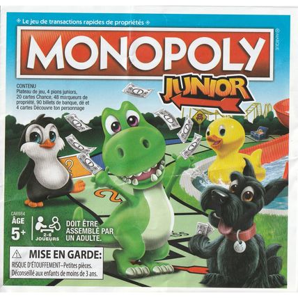 Monopoly Junior replacement parts pieces - instruction manual book - French
