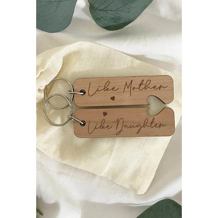 Light French Beige Like Mother Like Daughter Wooden Pendent with Self-assembled