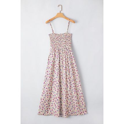 Multicolour Bohemian Ditsy Floral Smocked Fit Flare Sundress
