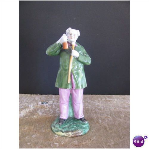 continental figure porcelain 19th century man with cane