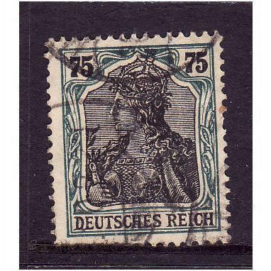 GERMANY 1916 SG104 75 pf BLACK AND GREEN FINE USED