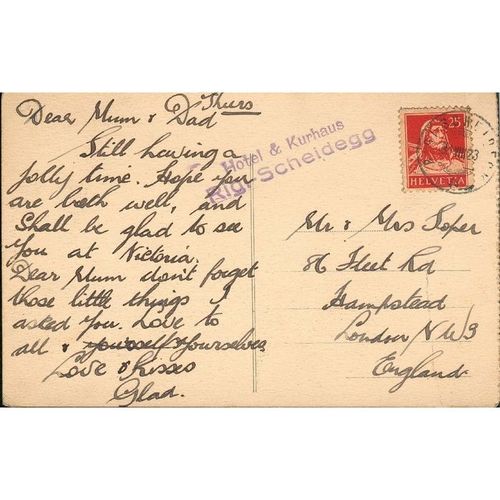 Antique Switzerland Postcard 1923 - 20543 Weggis