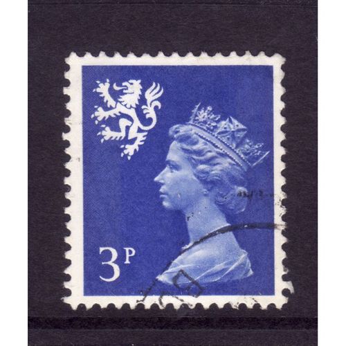 GREAT BRITAIN SCOTLAND 1971 SG S15 3p ULTRAMARINE TWO BANDS FINE USED#4
