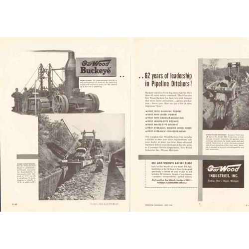 gar wood industries 1959 leadership pipeline ditchers oil vintage ad