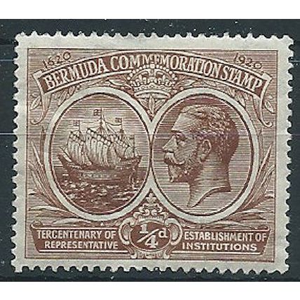 Bermuda 1920 SG59 1/4d Brown Mounted Mint . ..
