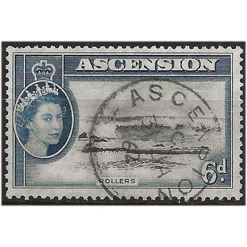 Ascension Island 1956 SG64 6d Black & Indigo Fine Used . ..