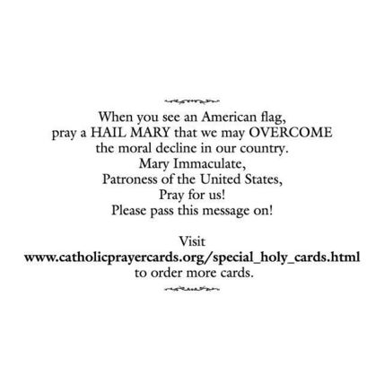 Cross Necklace, Red, White and Blue with St.Mary prayer card