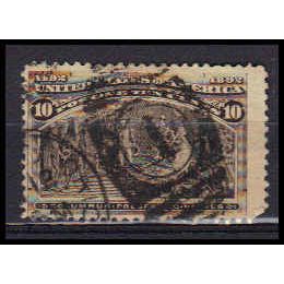 Used 237 10c Columbus Presenting Natives Barely Clears RA0923
