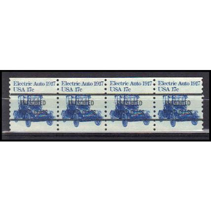 1906a 17c Electric Auto Fine MNH Dry Gum S/4 Type A PreCnx CA0754
