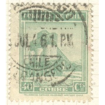 Chile 1938 - SG272 - 40c green - Copper Mine - used 2