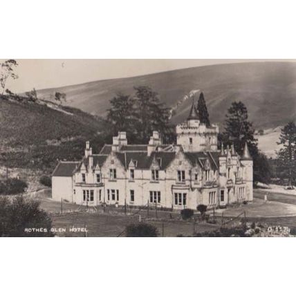 Rothes Glen Hotel Aerial Scottish Real Photo Postcard
