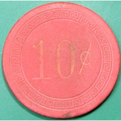 Bank Club. 10¢ Casino Chip. Reno, NV. Rare. Y62.