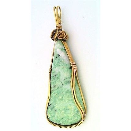 Mariposite Brass Wire Wrap Gemstone Pendant 52