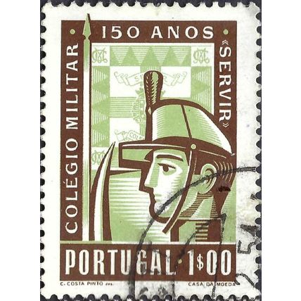PORTUGAL, Military College, brown & olive 1954, 1Esc