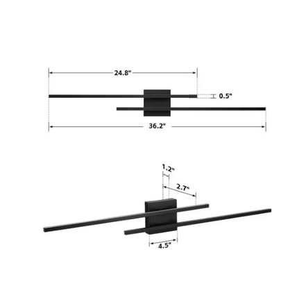 KAISITE 36.2" 1-Light Black LED Vanity Light Bar 28-Watt Bathroom Light Fixture